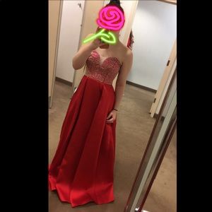Red Macy’s prom dress